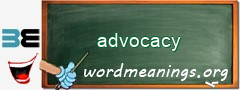 WordMeaning blackboard for advocacy